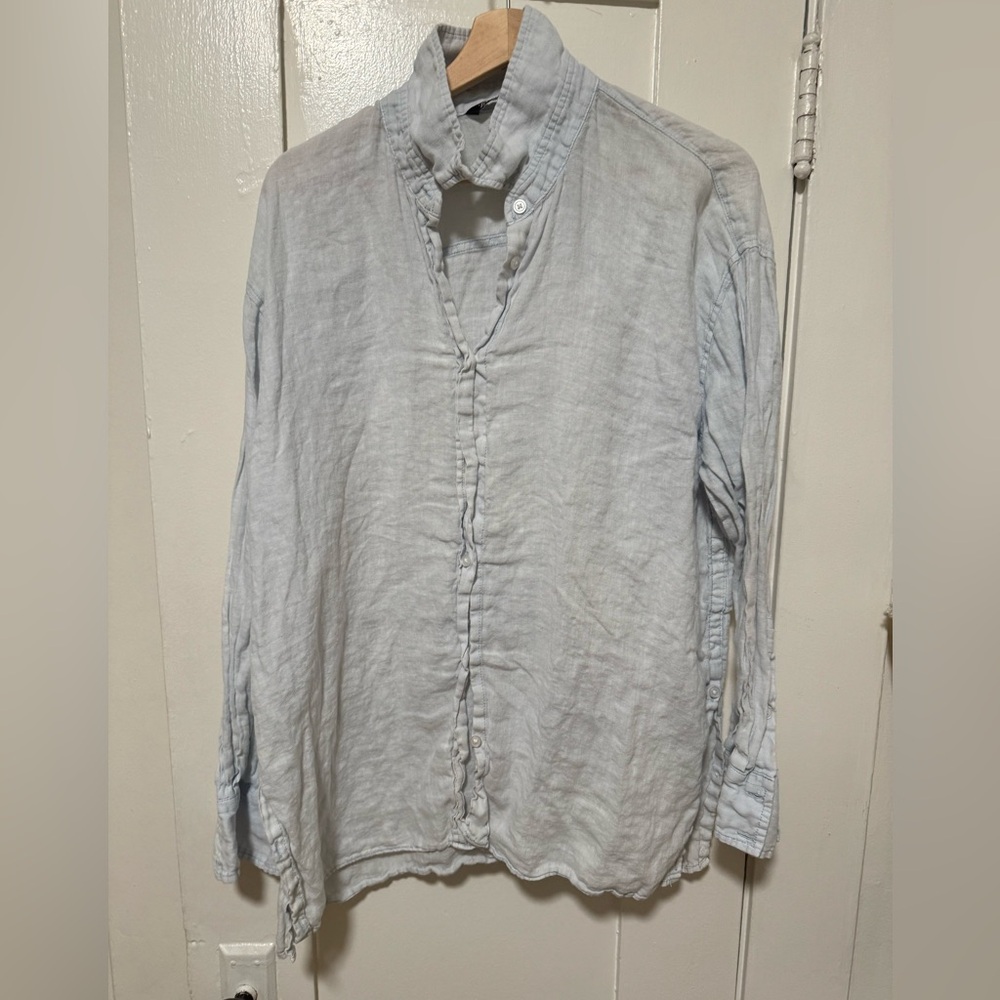 Zara Light blue linen shirt